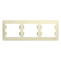 GLOSSA Рамка горизонтальная 3 поста бежевая (Systeme Electric) GSL000203