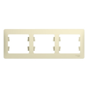 GLOSSA Рамка горизонтальная 3 поста бежевая (Systeme Electric) GSL000203