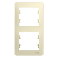 GLOSSA Рамка 2 поста вертикальная бежевая (Systeme Electric) GSL000206