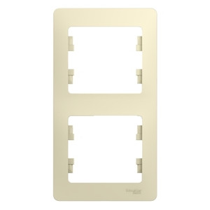 GLOSSA Рамка 2 поста вертикальная бежевая (Systeme Electric) GSL000206