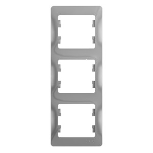 GLOSSA Рамка 3 поста вертикальная алюминий (Systeme Electric) GSL000307