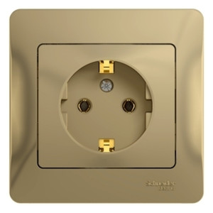 GLOSSA Розетка с заземлением в сборе титан (Systeme Electric) GSL000442