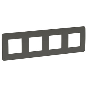 Рамка UNICA STUDIO четырехпостовая дымчато-серый/белый (Schneider Electric) NU280821