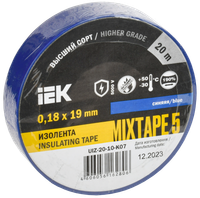 Изолента ПВХ синяя 19мм 20м (IEK) UIZ-20-10-K07