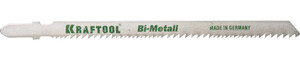 Полотна , T345XF, для эл/лобзика, Bi-Metall,универ.: по нерж.стали, дереву с гвоздями, EU-хвост., шаг 1,8-2,5мм, 110мм, 2шт (KRAFTOOL) 159505-U