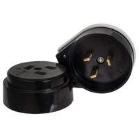 Разъем РШ-ВШ 32А 250В 2P+PE (ОУ) карболитовый черный Simple (EKF) AS-250-O-03