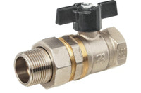 Кран шаровой американка Ду15 А31/1 прямой бабочка никель PN40 (БАЗ) БАЗ.А.А31.1.15.НЛМ.PN40