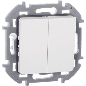 Выключатель 2-клавишный 10АХ безвинтовое крепление белый INSPIRIA (IEK) 673620