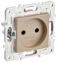 SKANDY Розетка без заземления без защитных шторок 10А SK-R02Sa песочный IEK (IEK) SK-R10-10-K98