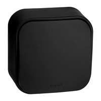 Выключатель 1-клавишный для открытой установки проходной 10А черный матовый QUTEO (IEK) 782477