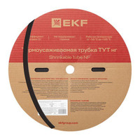 Трубка термоусаживаемая ТУТ нг 8/4 черная рулон PROxima (EKF) tut-8-b
