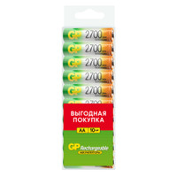 Аккумулятор перезаряжаемый GP 270AAHC АА емкости 2650 10 шт. в пластиковом боксе (GP) 18333