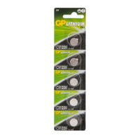Батарейка дисковая литиевая GP Lithium CR1220 - 5 шт., каждая в своем отрывном блистере (GP) 18706