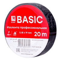 Изолента класс А (профессиональная) 0.18х19мм 20м черная Simple (EKF) plc-iz-a-b