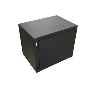 Шкаф настенный 19-дюймовый 19'' 12U 650x600х450мм стеклянная дверь с перфорацией ручка с замком черный RAL 9004 WRline'' (WRLine) WR-TW-1245-GP-RAL9004