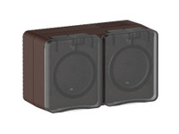 AtlasDesign PROFI IP54 О/У РОЗЕТКА двойная с з/к со шторками 16А, КОРИЧНЕВЫЙ (Systeme Electric) ATN546026