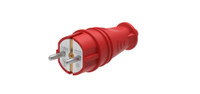 MultiSet Вилка 2К+З прямая каучуковая 16А/250В IP44 Красная (Systeme Electric) MST4401RD
