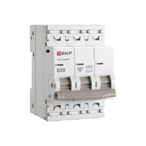 Выключатель автоматический ВА 47-63N MA 3P 20А (D) 6кА без теплового расцепителя PROXIMA (EKF) M63MA6320D