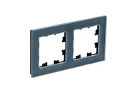 ATLASDESIGN NATURE 2-постовая РАМКА, НАТУРАЛЬНОЕ СТЕКЛО, ГРИФЕЛЬ (Systeme Electric) ATN360702