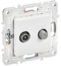 SKANDY Розетка двойная TV+SAT SK-A13W арктический белый IEK (IEK) SK-AF20-O-K01