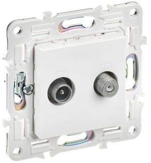 SKANDY Розетка двойная TV+SAT SK-A13W арктический белый IEK (IEK) SK-AF20-O-K01