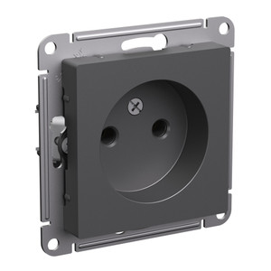 ATLASDESIGN РОЗЕТКА без заземления без шторок, 16А, механизм, БАЗАЛЬТ (Systeme Electric) ATN001441