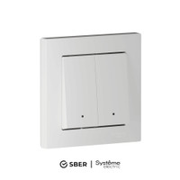 ATLASDESIGN SMART 2-кл. ВЫКЛЮЧАТЕЛЬ с подсв., Zigbee, сх.5, L+N, 10А, мех., БЕЛЫЙ (Systeme Electric) ATN000153Z
