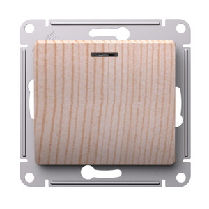 GLOSSA 1-клавишный выключатель с подсветкой, сх.1а, 10АХ, механизм, сосна (Systeme Electric) GSL001513