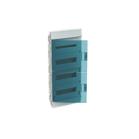 Щит распределительный встраиваемый 48 модулей ЩРв-п-48 пластиковый Mistral41 зеленая прозрачная дверь с клеммами IP41 (ABB) 1SLM004101A1208