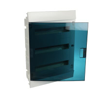 Щит распределительный встраиваемый 54 модуля ЩРв-п-54 пластиковый Mistral41 зеленая прозрачная дверь с клеммами IP41 (ABB) 1SLM004101A1209