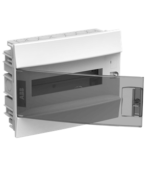 Щит распределительный встраиваемый 12 модулей ЩРв-п-12 пластиковый Mistral41 серая прозрачная дверь с клеммами IP41 (41A12X13B) (ABB) 1SLM004101A2203