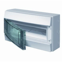 Щит распределительный навесной 18 модулей ЩРн-п-18 пластиковый Mistral65 серая прозрачная дверь с клеммами IP65 (65P18X12A) (ABB) 1SLM006502A1203