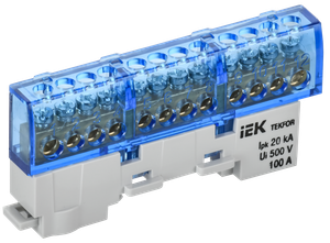 TEKFOR Шина N ноль изолированная на универсальном держателе 6х9-12-С IEK (IEK) TF-NN10-12-KL-K07