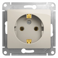 GLOSSA розетка с заземлением молочный (Systeme Electric) GSL000943