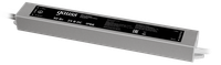 Блок питания для светодиодной ленты 50 Вт AC 100-264В Uвых 24В IP66 220х30х20мм Black (GAUSS) 202022050