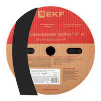 Трубка термоусаживаемая ТУТ нг 40/20 черная рулон PROxima (EKF) tut-40-b