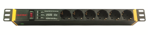 Блок розеток для 19' шкафов 6 розеток Schuko защита от перенапряжения (DKC) R519SH6OPSHSP