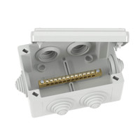 Коробка уравнивания потенциалов 12 зажимов 6 вводов, 25 мм 120х80х50 мм IP55 (DKC) NE3112