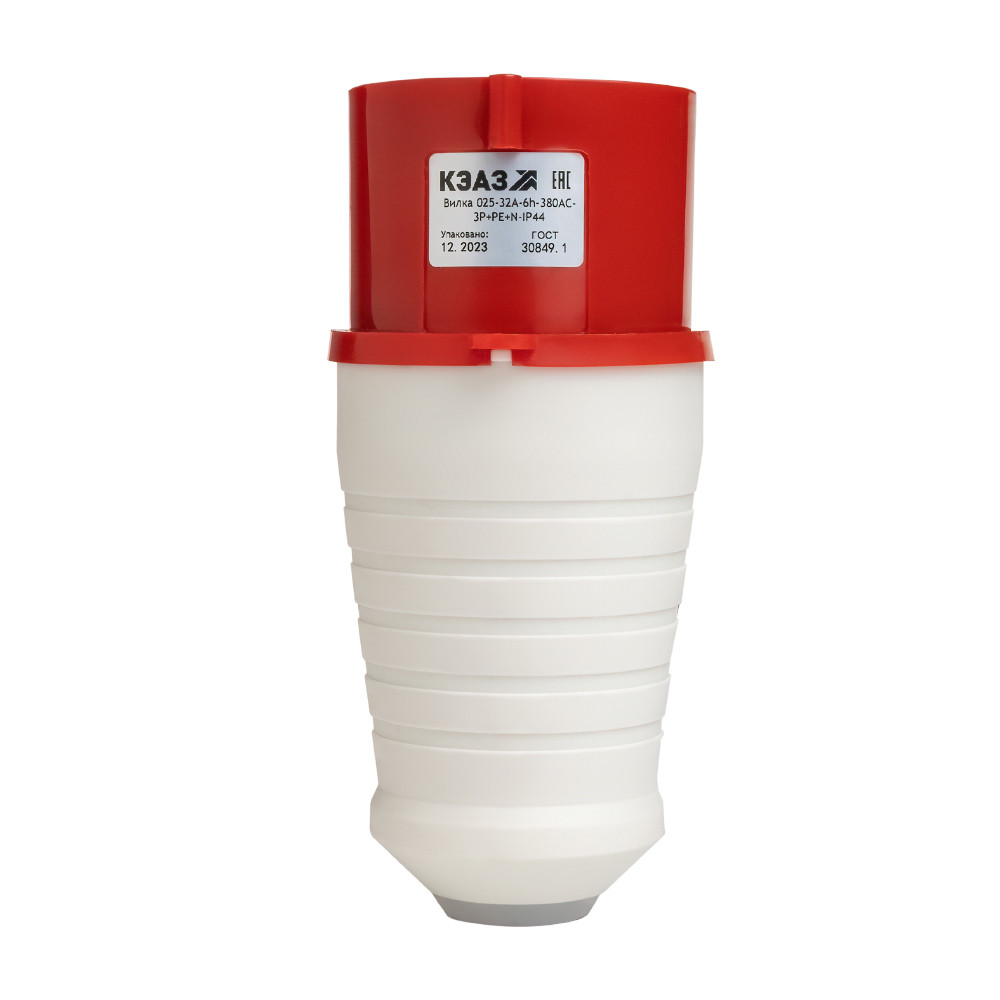 Вилка 025-32А-6h-380AC-3P+PE+N-IP44 (КЭАЗ) 222740