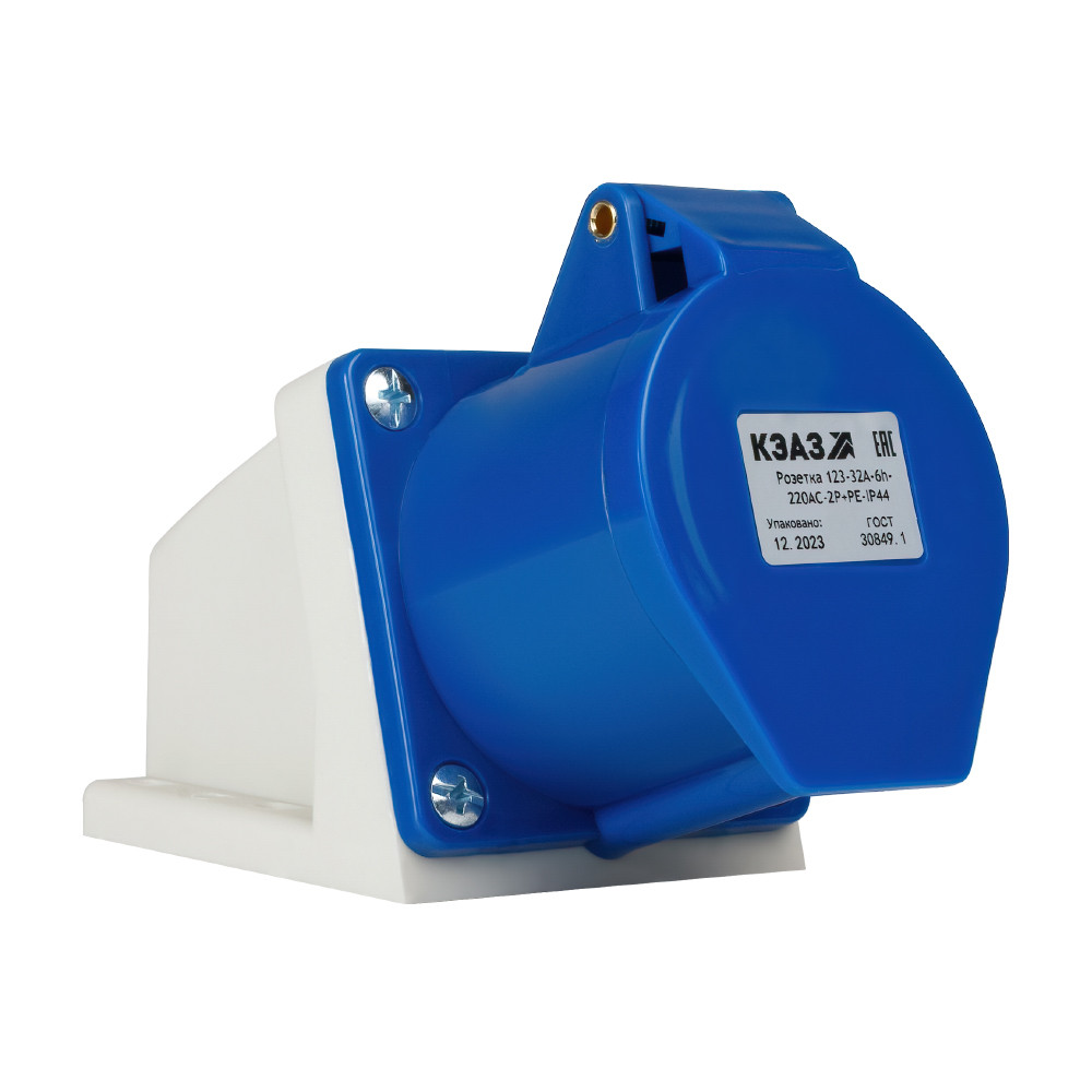 Розетка 123-32А-6h-220AC-2P+PE-IP44 (КЭАЗ) 222747