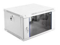 Шкаф телекоммуникационный настенный разборный 6U (600х520) дверь стекло (ЦМО) ШРН-Э-6.500