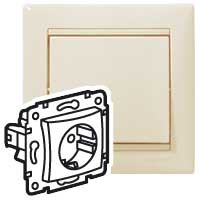 Розетка 1-местная с заземлением без защитных шторок 16А слоновая кость VALENA DIY (IEK) 695612