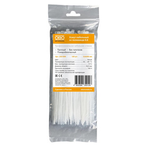 Кабельная стяжка белая 3,6x200 мм (OBO Bettermann) 2331836