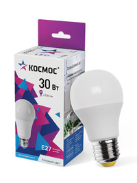 Лампа светодиодная LED 30Вт 220В Е27 D70х136 6500К холодный A70 (Космос) LkecLED30wA70E2765