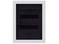 Щит распределительный встраиваемый с пластиковой черной прозрачной дверцей на 24 модуля, OptiBox Pro 24-VKR-IP40 (КЭАЗ) 379800