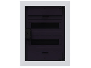 Щит распределительный встраиваемый с пластиковой черной прозрачной дверцей на 24 модуля, OptiBox Pro 24-VKR-IP40 (КЭАЗ) 379800