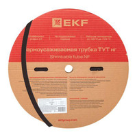 Трубка термоусаживаемая ТУТ нг 20/10 черная рулон PROxima (EKF) tut-20-b