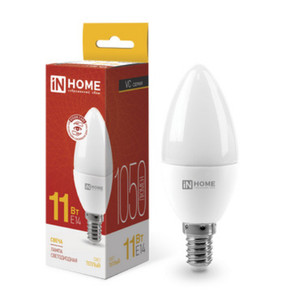 Лампа светодиодная LED-СВЕЧА-VC 11Вт 230В Е14 3000К 1050Лм IN HOME (IN-HOME) 4690612020464