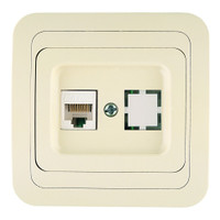 Mimoza Розетка компьютерная CAT5e + гнездо бежевая (Makel) 25035
