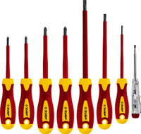 Набор: Отвертки SL 3, 5, 6 / PH 1, 2 / PZ 1, 2, тестер 100-250 В, ''Профессионал'' , в кейсе, 8 предметов (ЗУБР) 25268
